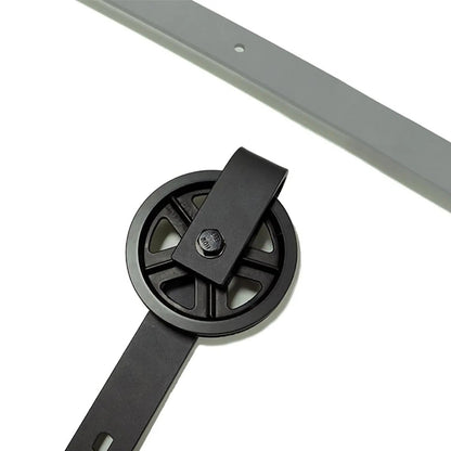 Big Spoke Wheel Roller Sliding Barn Door Hardware Kit (No Door)