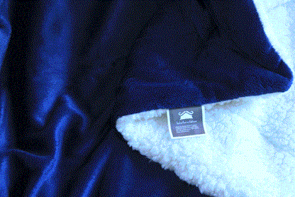 Tache Dark Navy Blue Sherpa Winter Night Micro Fleece Throw Blanket (SMF5060BL)