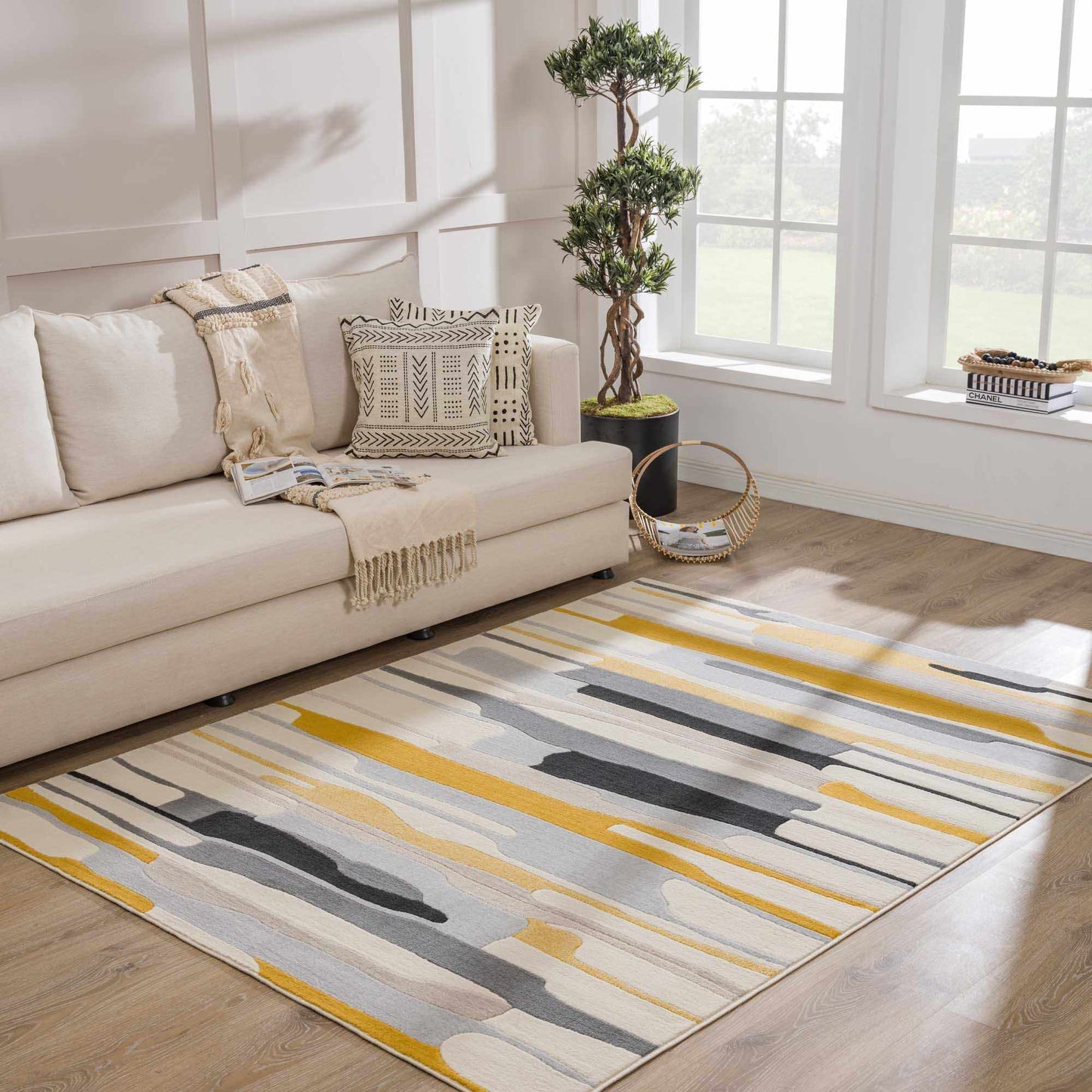 Southfields Mustard Modern Rug