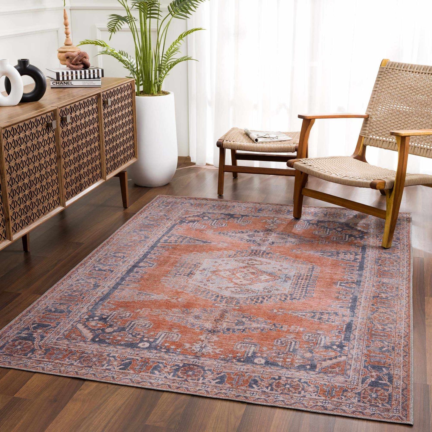 Taber Burnt Orange Persian Style Rug