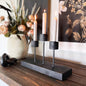 Distressed Black Metal Candle Holder