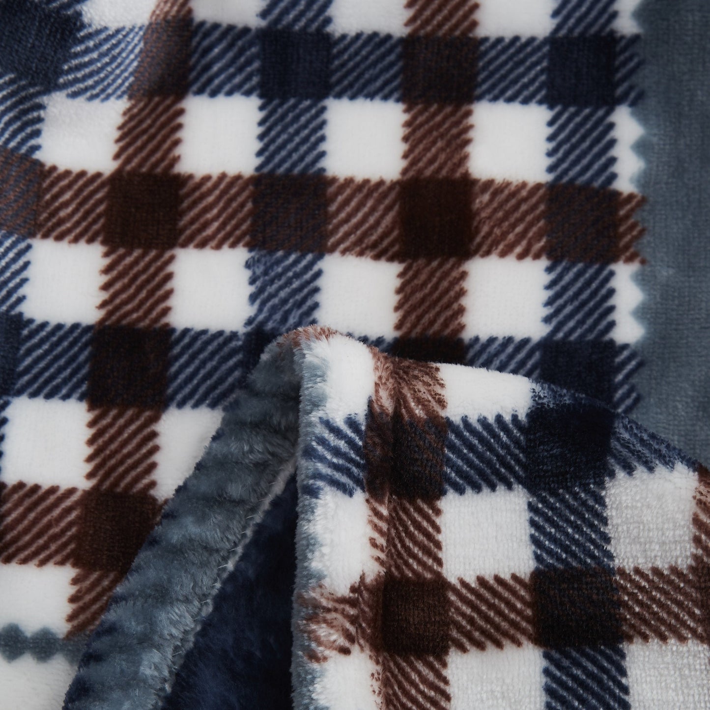 Tache Blue Lake Farmhouse Super Soft Plaid Patchwork Throw Blanket (4024)