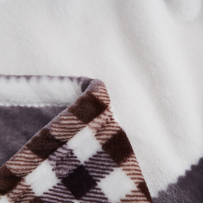 Tache Autumn Muave Purple Pink Farmhouse Super Soft Plaid Patchwork Throw Blanket (4022)