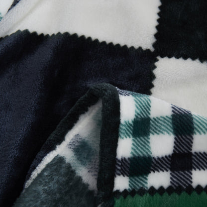 Tache Forest Green Plaid Flannel Throw Blanket (4023)