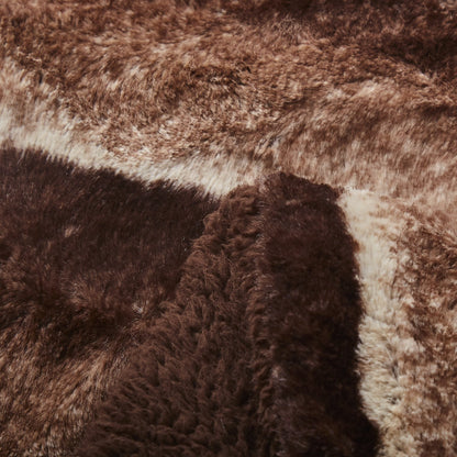 Tache Golden Brown Faux Fur Sherpa Throw Blanket (DY01)