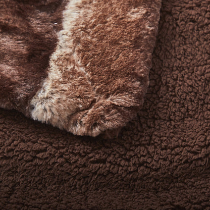 Tache Golden Brown Faux Fur Sherpa Throw Blanket (DY01)