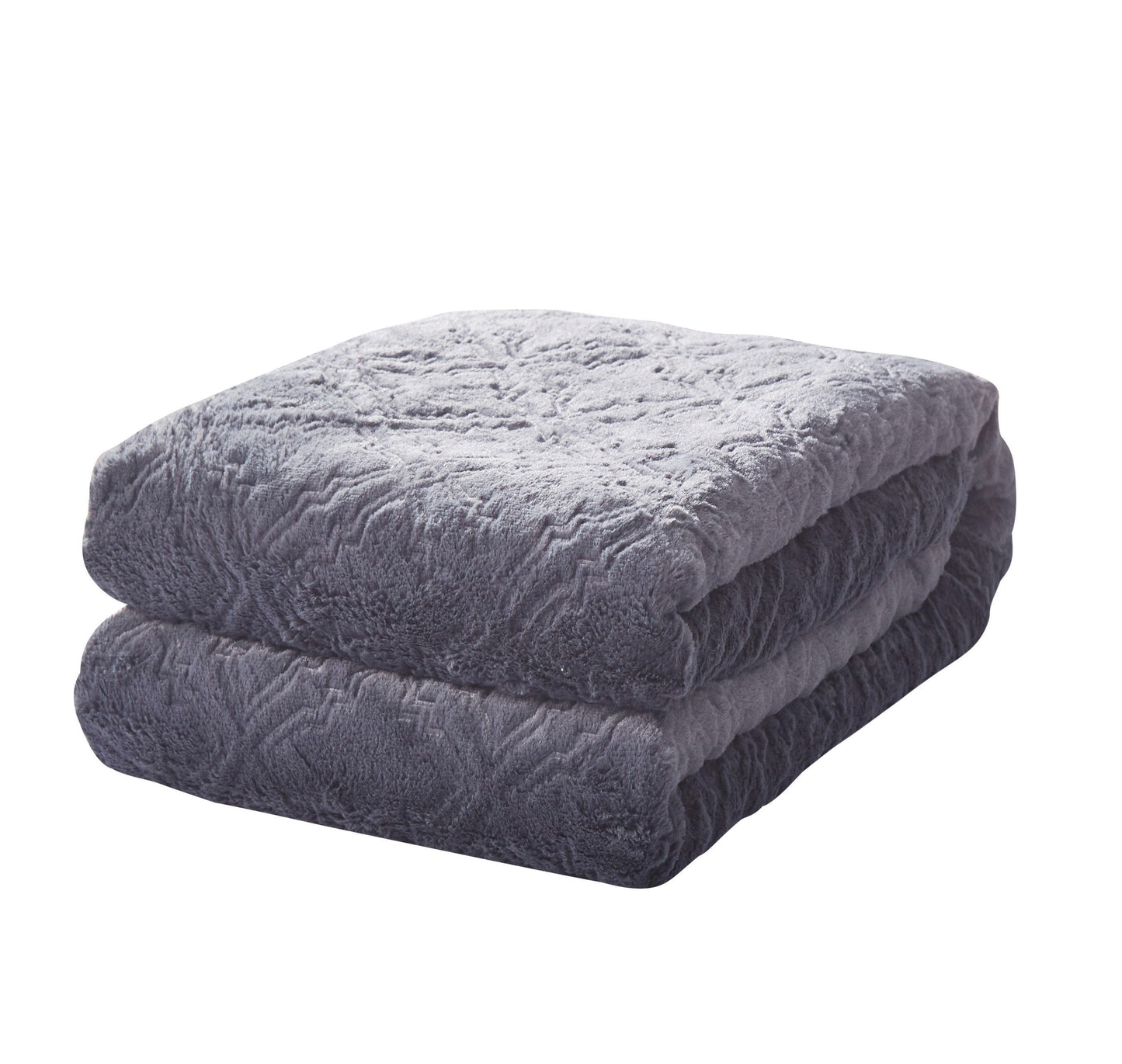 Tache Faux Fur Steel Navy Blue Diamond Trellis Pattern Throw Blanket (3390)