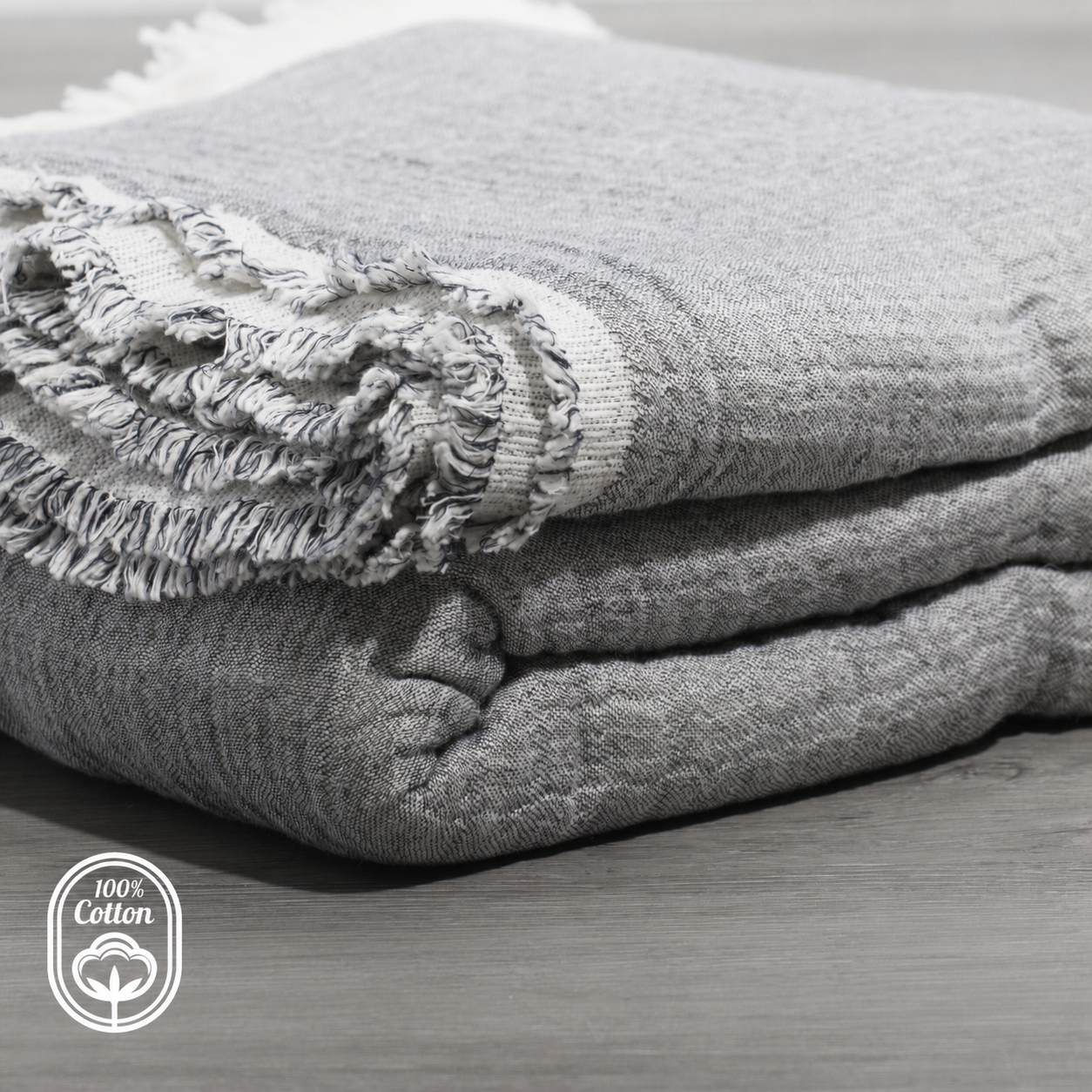 100% Cotton Reversible Muslin Coverlet 80" x 102"