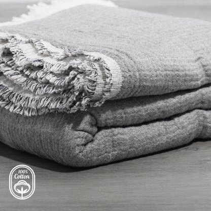 100% Cotton Reversible Muslin Coverlet 80" x 102"