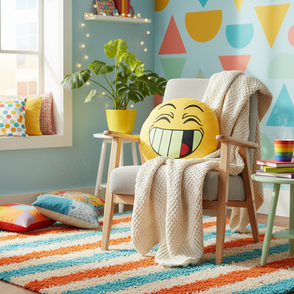 Tache Squishy Crazy Faces Microbead Cushions Throw Pillows