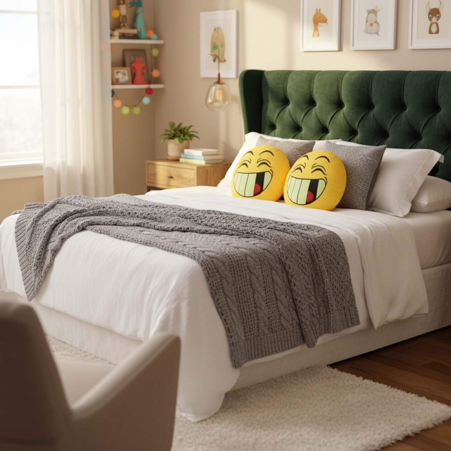 Tache Squishy Crazy Faces Microbead Cushions Throw Pillows