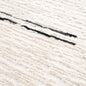Riad Black Striped White Rug with Tassels