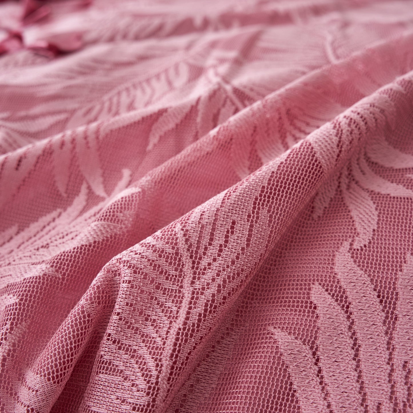 Tache Satin Ruffle Floral Lace Pink Royal Princess Dream Comforter Set (BM1227)
