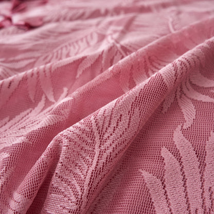Tache Satin Ruffle Floral Lace Pink Royal Princess Dream Comforter Set (BM1227)