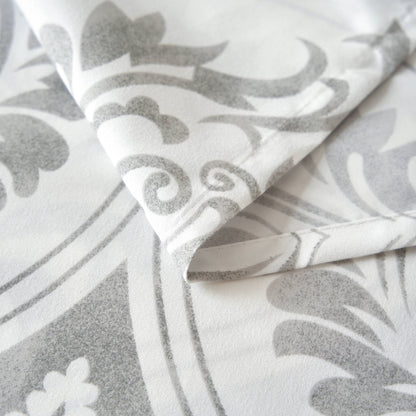 Tache Dreamy Moon Sky Ogee Damask Heather Gray White Bed Sheet Set (TB300)