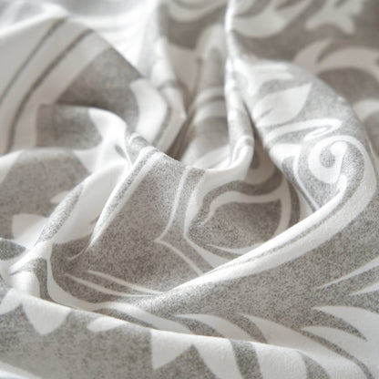 Tache Dreamy Moon Sky Ogee Damask Heather Gray White Bed Sheet Set (TB300)