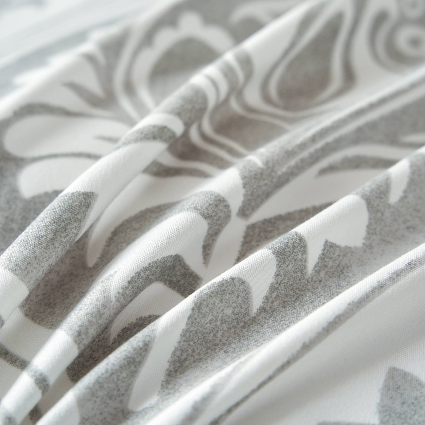 Tache Dreamy Moon Sky Ogee Damask Heather Gray White Duvet Cover (TB300)