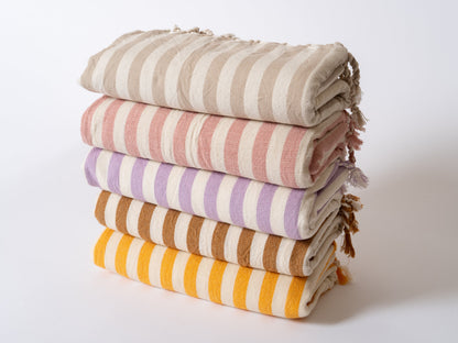 Girit Cotton Linen Turkish Towel Set, 37 x 73 Inch, Sets of 2 to 7