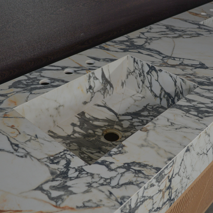 HANDCRAFTED MATERIA - CORCHIA GOLD PORCELAIN DOUBLE SINK (ES-133)