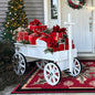 54 Inch Wood and Iron White Display Rolling Cart