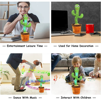 Dancing Cactus Mimicking Toy, USB-C Rechargeable