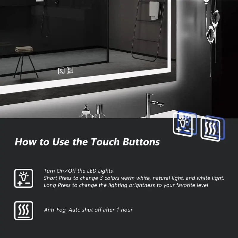 Deluxe Center Glow LED Bathroom Mirror