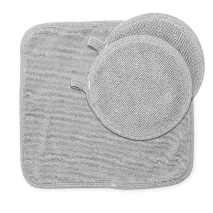 Cook & Clean Bundle 100% Cotton Dish Drying Mat 16" x 18.5", (2) 100% Cotton Pot Holders