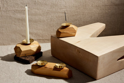 Double Wooden Incense and Candle Holder by Dor+Kie