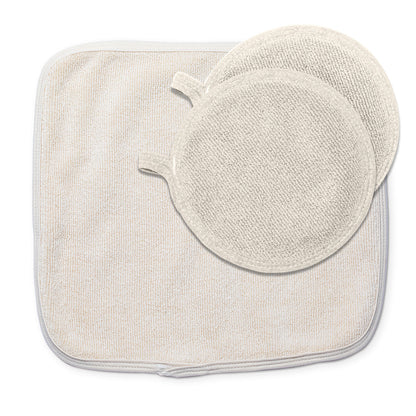 Cook & Clean Bundle 100% Cotton Dish Drying Mat 16" x 18.5", (2) 100% Cotton Pot Holders
