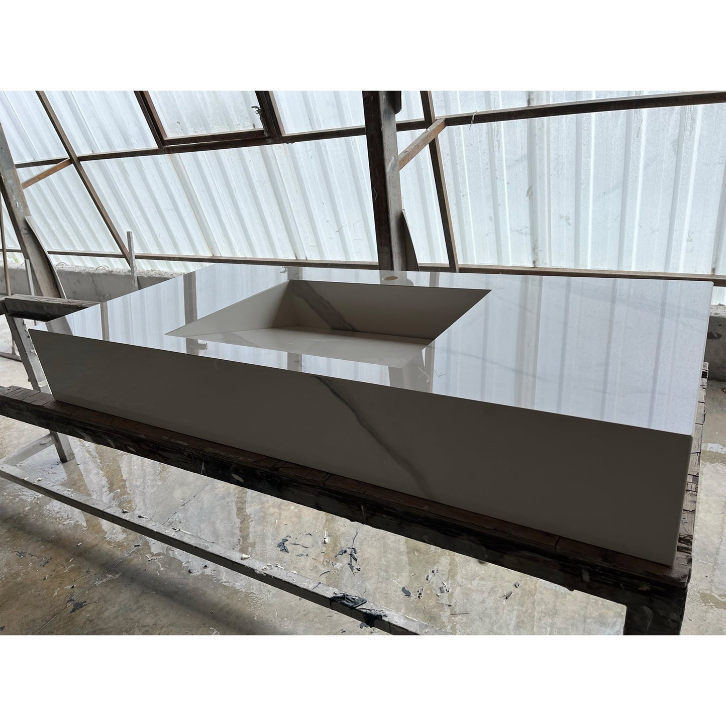 HANDCRAFTED EXTRA STATUARIO HIGH ENGINEERED PORCELAIN SINK (ES-059)