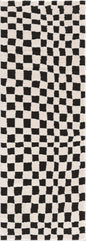 Lajos Black & White Checkered Plush Rug