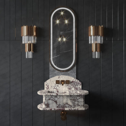 Bathroom Fluted Marble Sinks