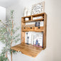 Rustic Oak Wood Fold Down Shelf