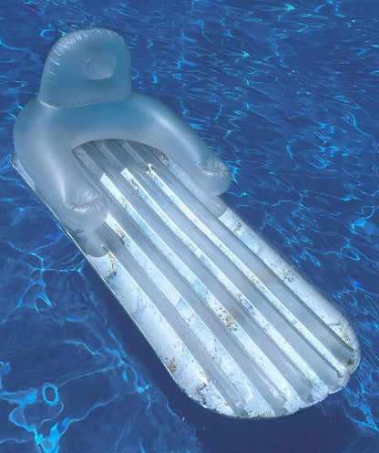 Pool Float for Adults,Inflatable Lounge Chair Recliner for Swimming/Tanning - Blue Marble