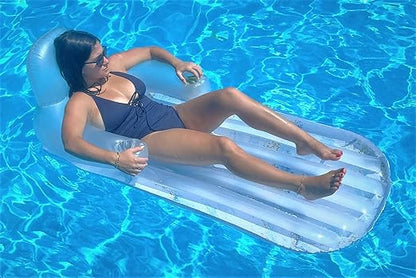 Pool Float for Adults,Inflatable Lounge Chair Recliner for Swimming/Tanning - Blue Marble