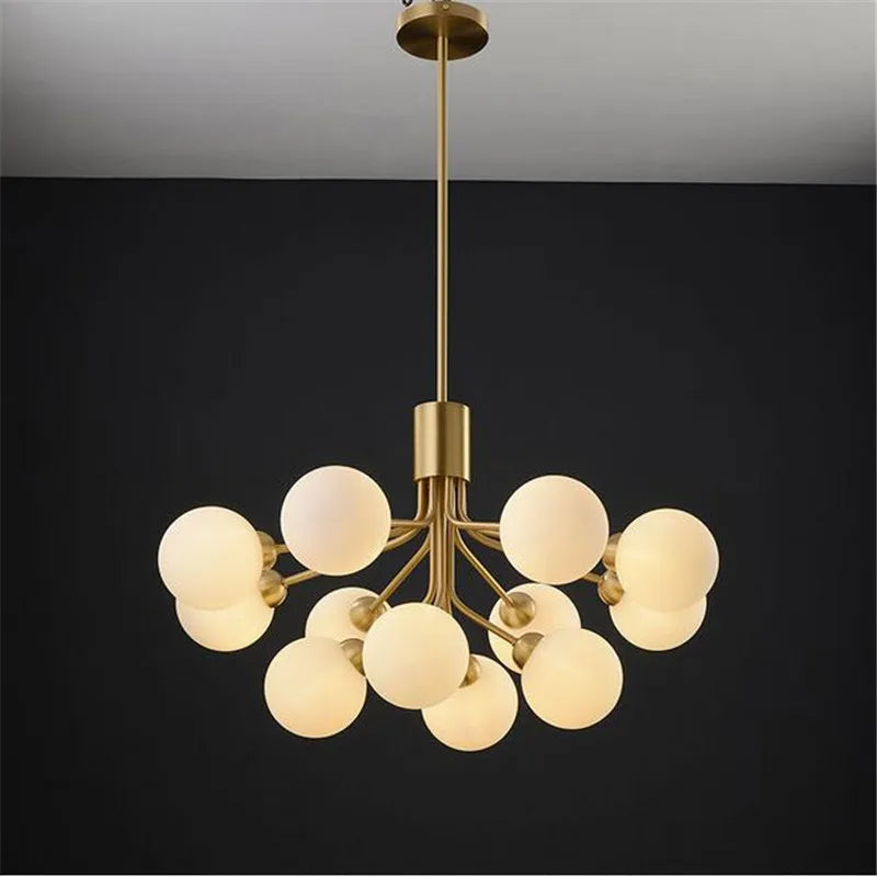 LED Nordic Glass Gold Chandelier | Kitchen Island Lighting