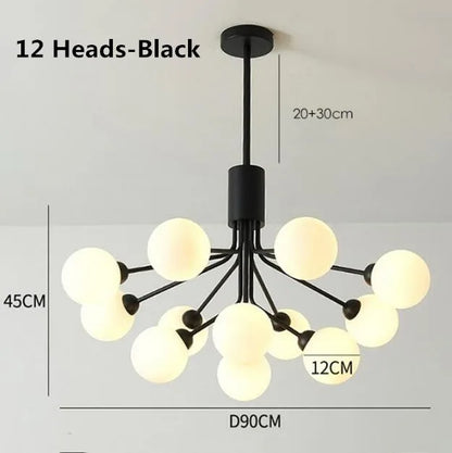LED Nordic Glass Gold Chandelier | Kitchen Island Lighting