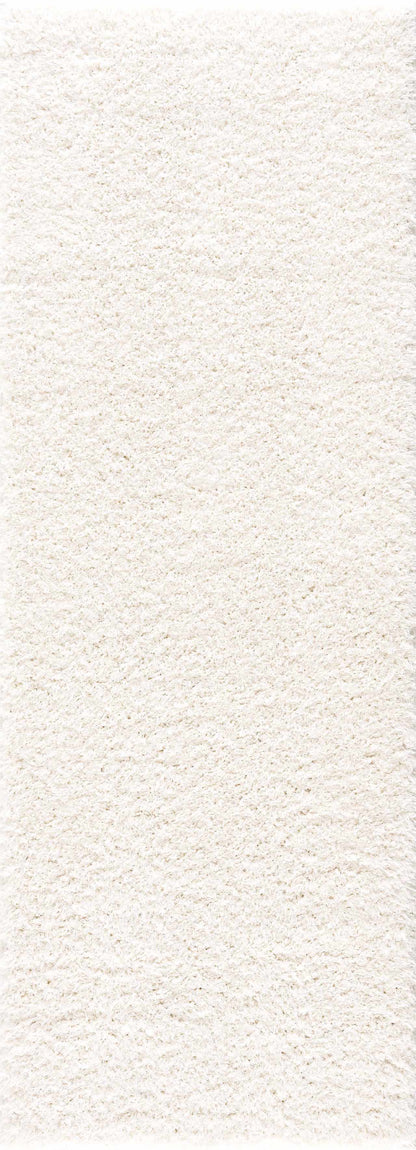 Faina Solid Cream Shag Washable Area Rug - Clearance