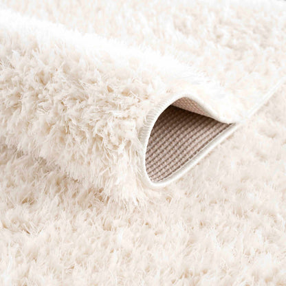 Faina Solid Cream Shag Washable Area Rug - Clearance