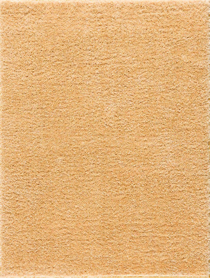Faina Solid Gold Shag Washable Area Rug - Clearance