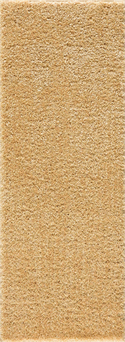 Faina Solid Gold Shag Washable Area Rug - Clearance