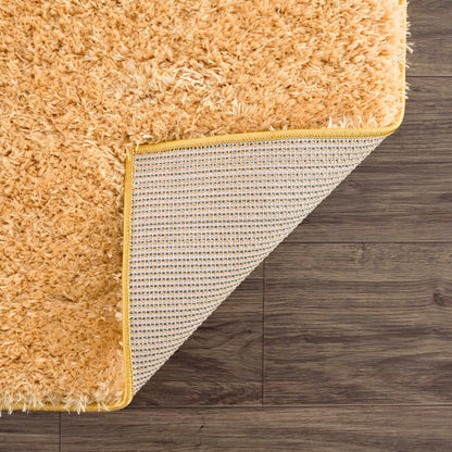 Faina Solid Gold Shag Washable Area Rug - Clearance