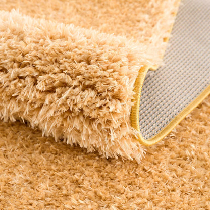 Faina Gold Yellow Washable Shag Rug