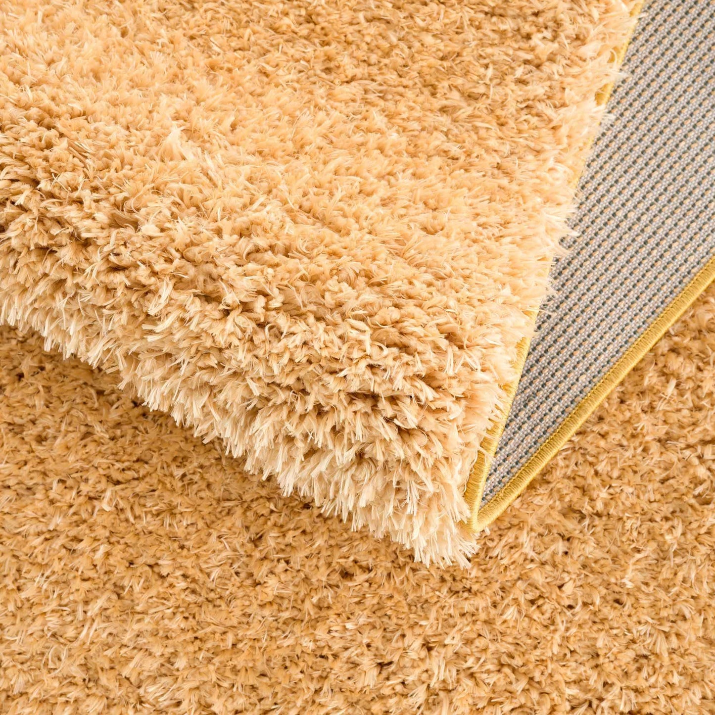 Faina Solid Gold Shag Washable Area Rug - Clearance