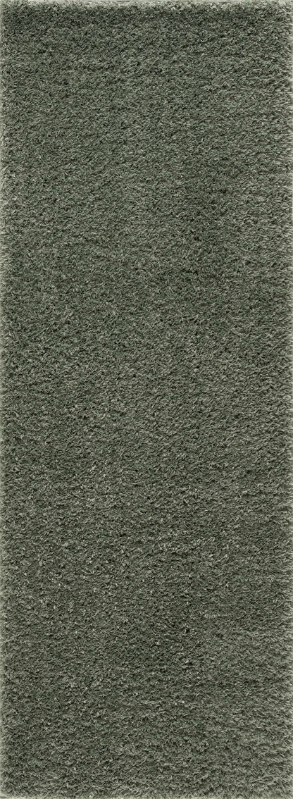 Faina Solid Green Shag Washable Area Rug - Clearance