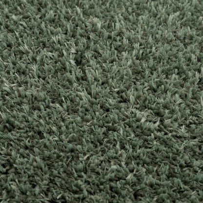 Faina Solid Green Shag Washable Area Rug - Clearance