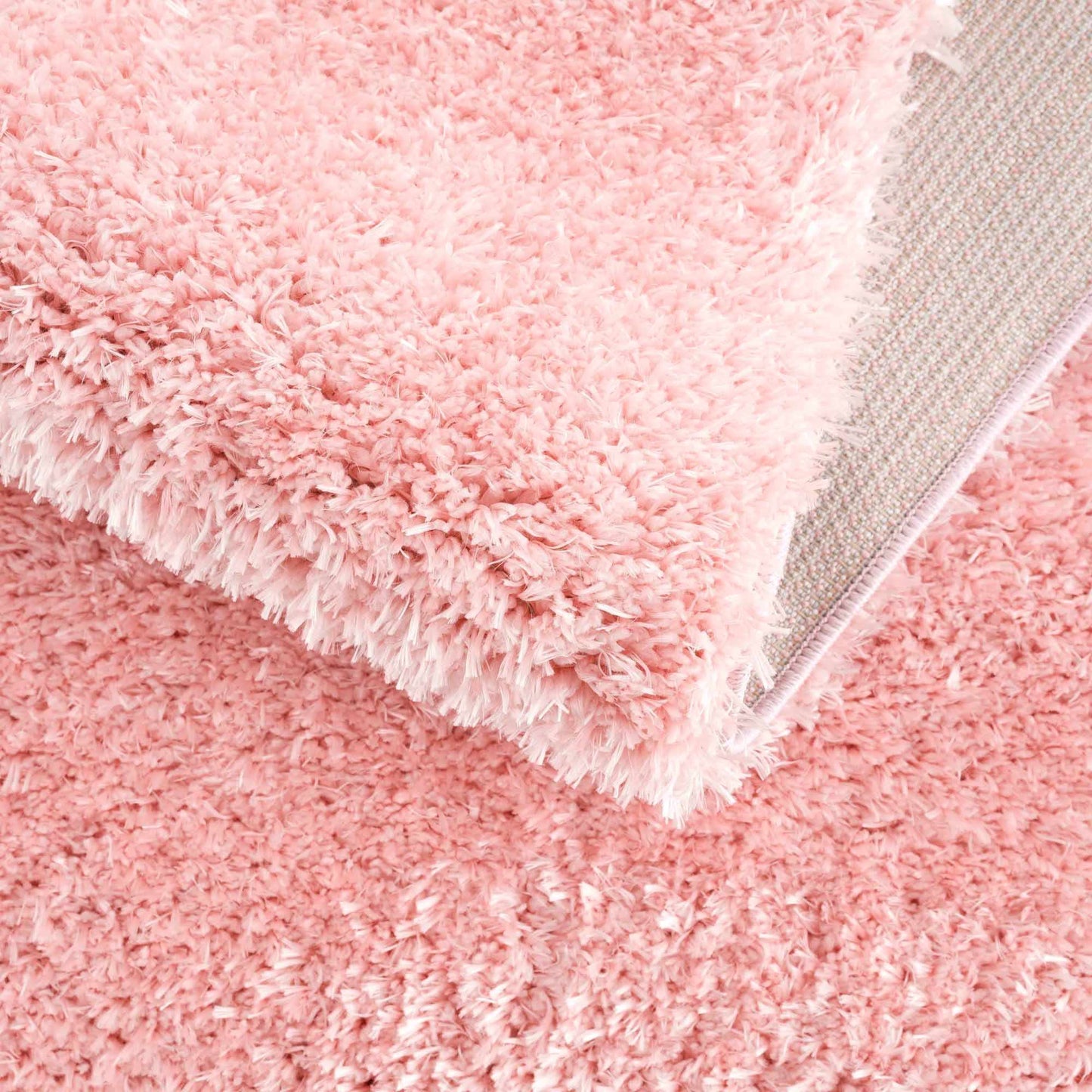 Faina Solid Pink Shag Washable Area Rug - Clearance