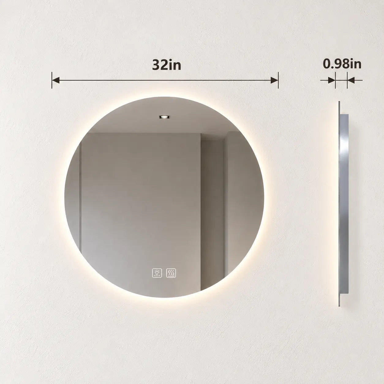 Round Backlit LED BATHROOMS Vanity  Mirrors With Dimmable Lights