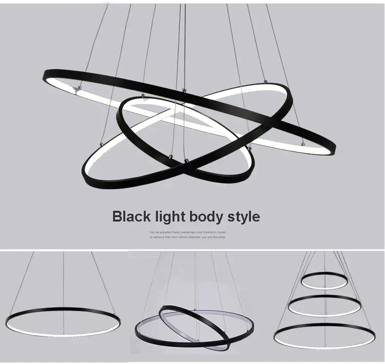 Acrylic and Aluminum Cascading Circle Pendant Light