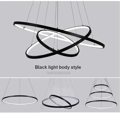 Acrylic and Aluminum Cascading Circle Pendant Light